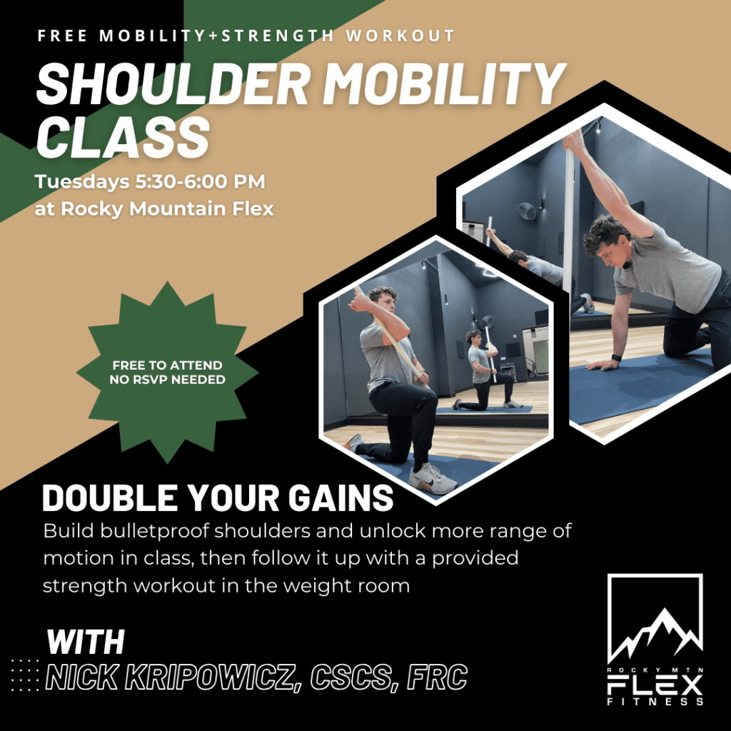 Shoulder mobility class flyer